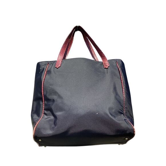 Kate Spade Tote Black Red Croc Embossed Y2K Work Career Travel Large Bag Preppy - Picture 3 of 13